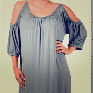 Grey plus size midi dress